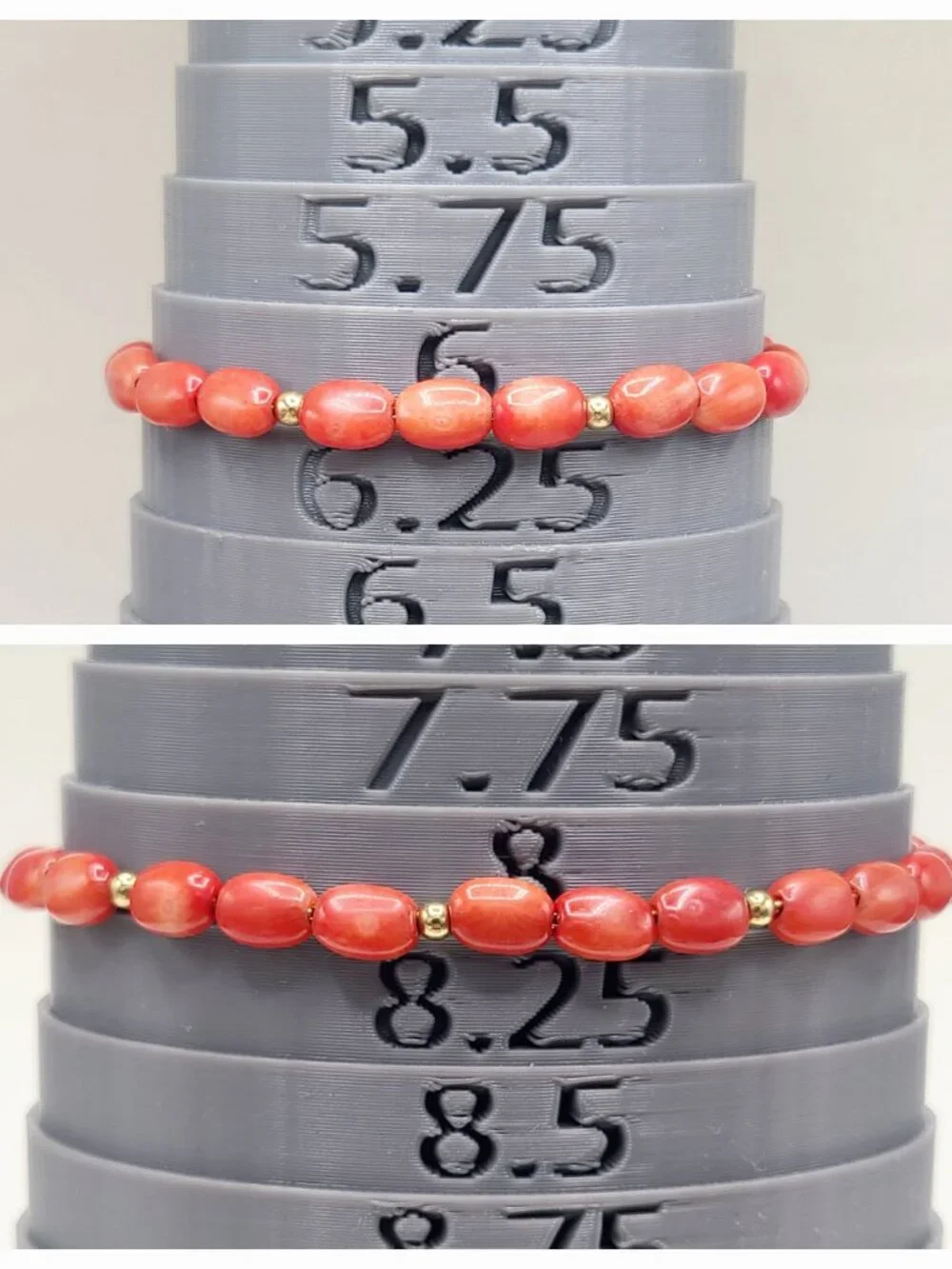 David Yurman Bijoux Pebble Bead Bracelet in Yellow Gold w/ Red Sea Bamboo Coral